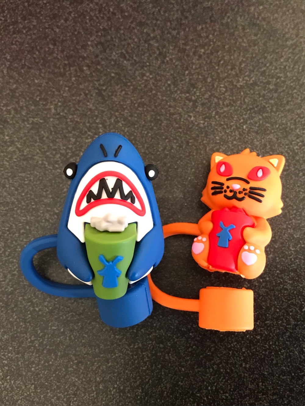 Dutch Bros. Straw Toppers Bento Shark & Leo the Cat